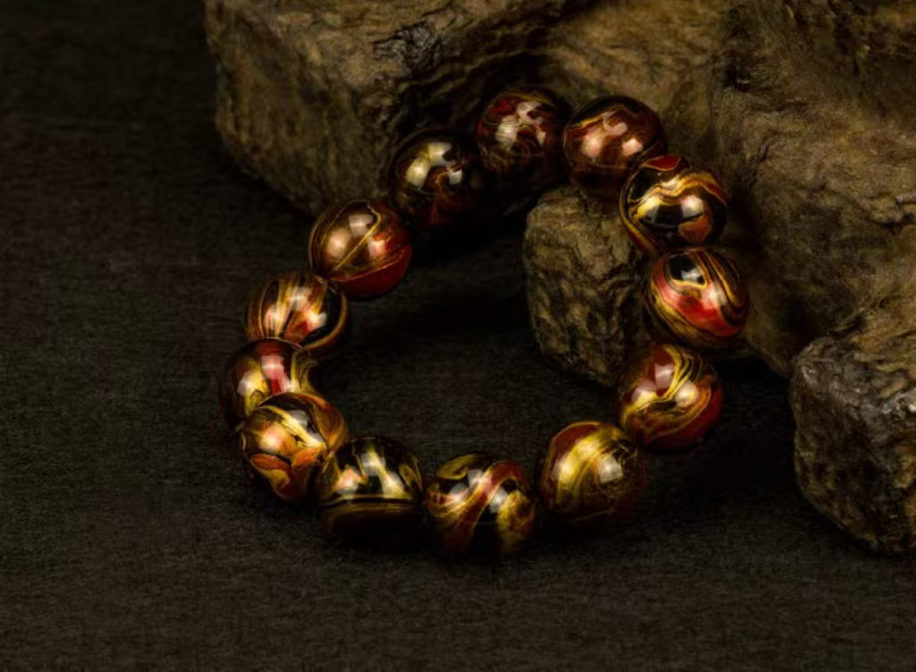 ハンドメイド ブレスレット バングル 漆器 漆塗り 帝 リストバンド 古代の技術 黒檀 誕生日 周年記念日 彼氏 彼女