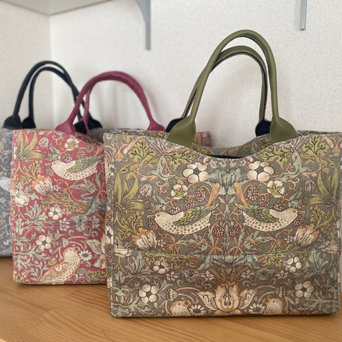 色が選べるウイリアムモリス いちご泥棒バック&財布の3点セット トート