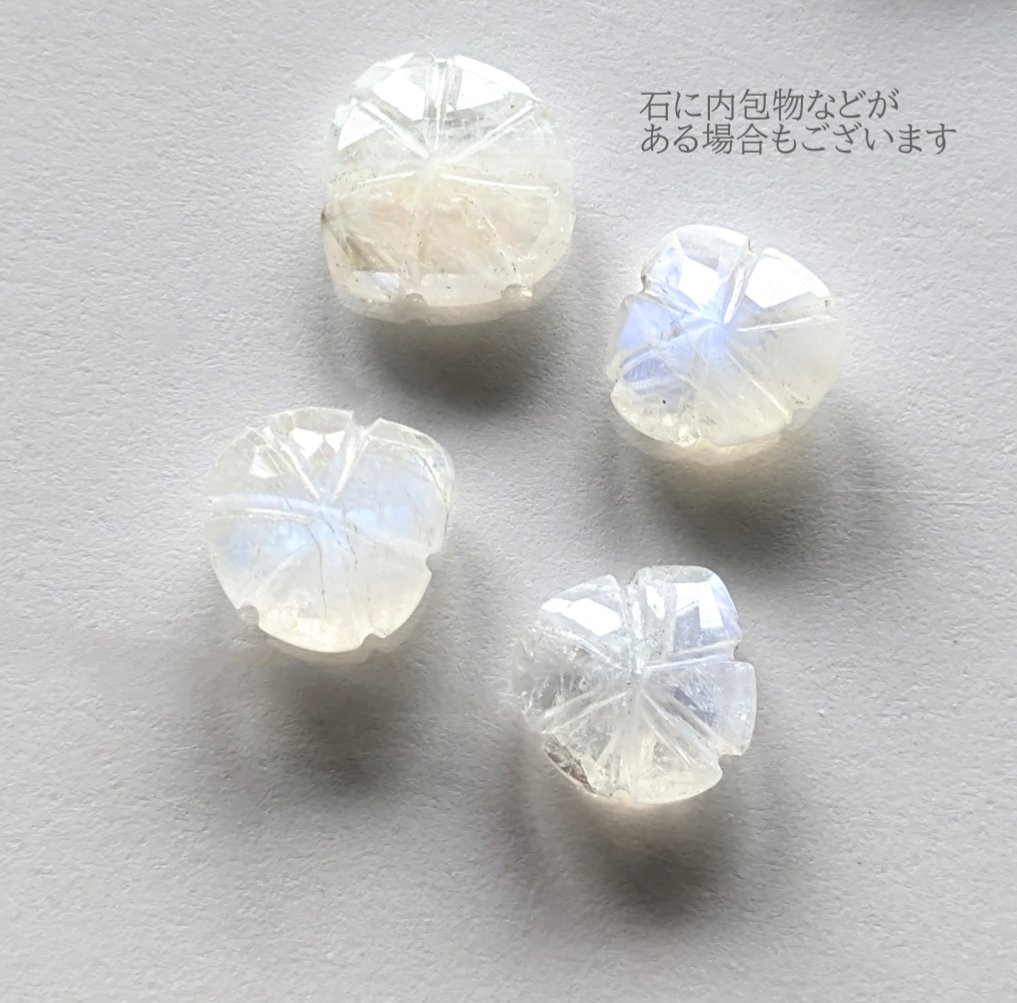 雨上がりの虹色◇宝石質レインボームーンストーンAAA クラシカルスルーネックレス14Kgf サージカルステンレス