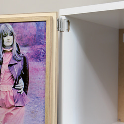 LPレコード収納 | アクリル付き扉 | おしゃれなキャビネット | レコードラック・ディスプレイ棚・ターンテーブル台 2枚目の画像