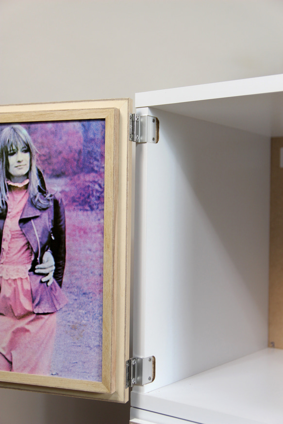 LPレコード収納 | アクリル付き扉 | おしゃれなキャビネット | レコードラック・ディスプレイ棚・ターンテーブル台 2枚目の画像