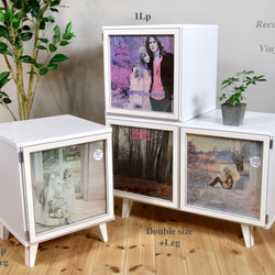 LPレコード収納 | アクリル付き扉 | おしゃれなキャビネット | レコードラック・ディスプレイ棚・ターンテーブル台 3枚目の画像