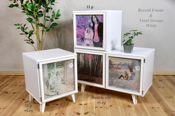 LPレコード収納 | アクリル付き扉 | おしゃれなキャビネット | レコードラック・ディスプレイ棚・ターンテーブル台 3枚目の画像