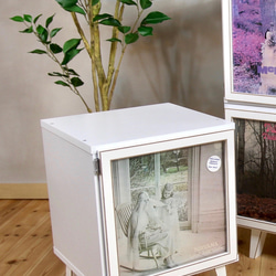 LPレコード収納 | アクリル付き扉 | おしゃれなキャビネット | レコードラック・ディスプレイ棚・ターンテーブル台 4枚目の画像