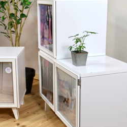 LPレコード収納 | アクリル付き扉 | おしゃれなキャビネット | レコードラック・ディスプレイ棚・ターンテーブル台 5枚目の画像