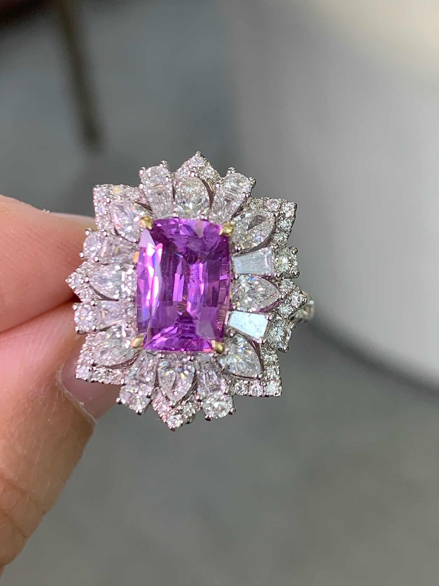 売れ筋がひクリスマスプレゼント！ バイオレット 天然ダイヤモンド 天然パープルサファイア 」K18 アクセサリー