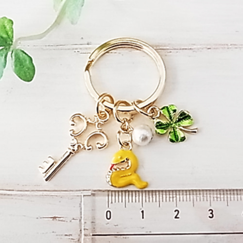 natsuさまオーダー＊白蛇御守り＊五つ葉のクローバー❷キーホルダー natsuさまオーダー＊白蛇御守り＊五つ葉のクローバー➁キーホルダー
