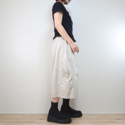 柔軟乳白色，休閒時尚的氣球褲（棉質/米白色） 第14張的照片