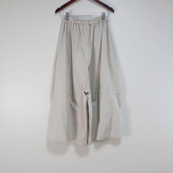 柔軟乳白色，休閒時尚的氣球褲（棉質/米白色） 第10張的照片