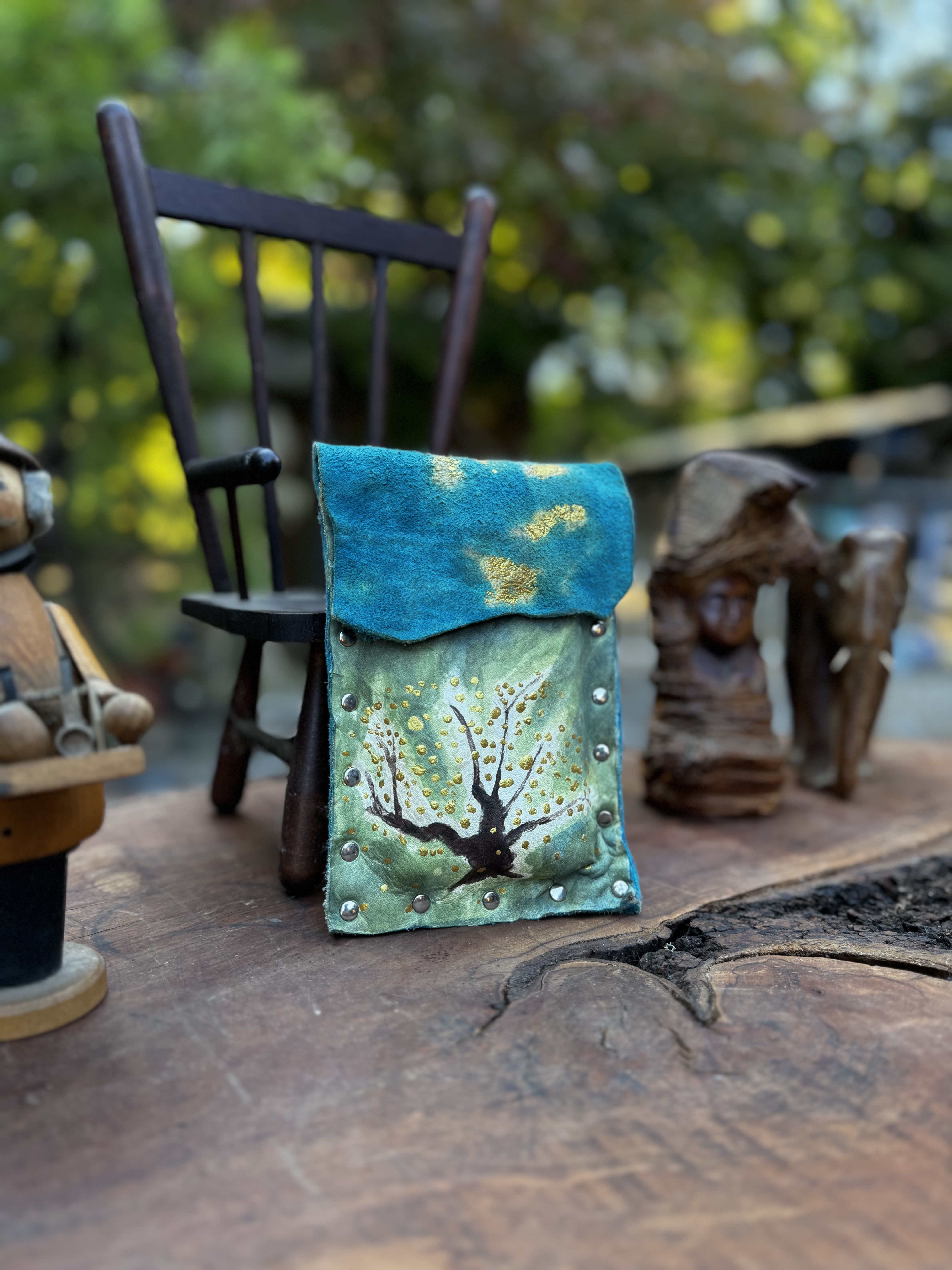 金桜　鹿皮携帯ケース