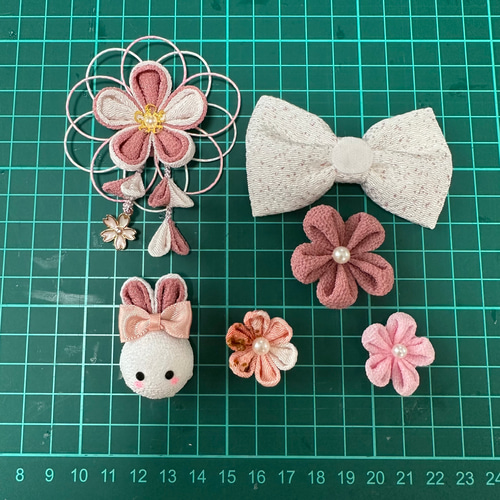 羽子板 飾り 【花霞】つまみ細工 ヘアバンド 七五三 髪飾り メモリアル