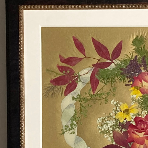 押し花額 『リース風』（ハンドメイド） e0d51b563bf8c194a15b6811c2f368