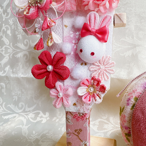 羽子板 飾り 【雪恋華】つまみ細工 ヘアバンド 七五三 髪飾り