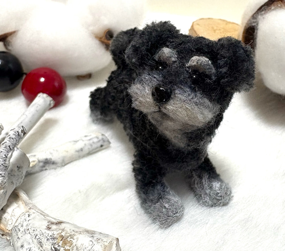 モールアート ミニチュア【犬】モールで作ったシュナウザーさん