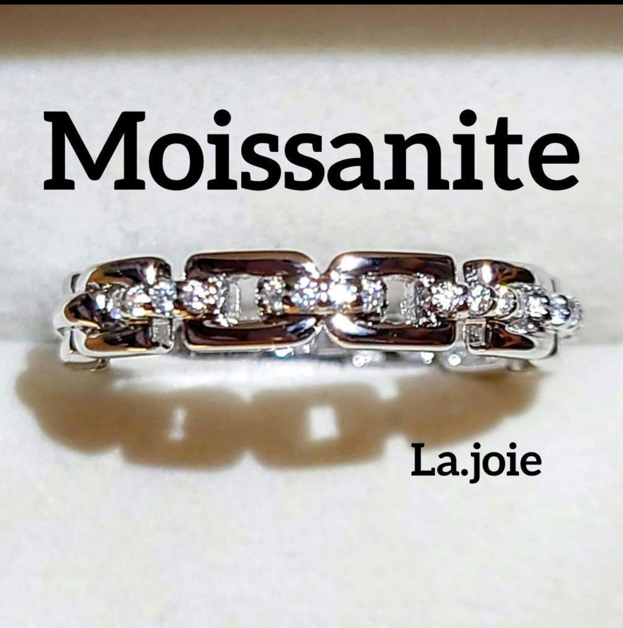 最高品質 モアサナイト 人工ダイヤモンド チェーン リング