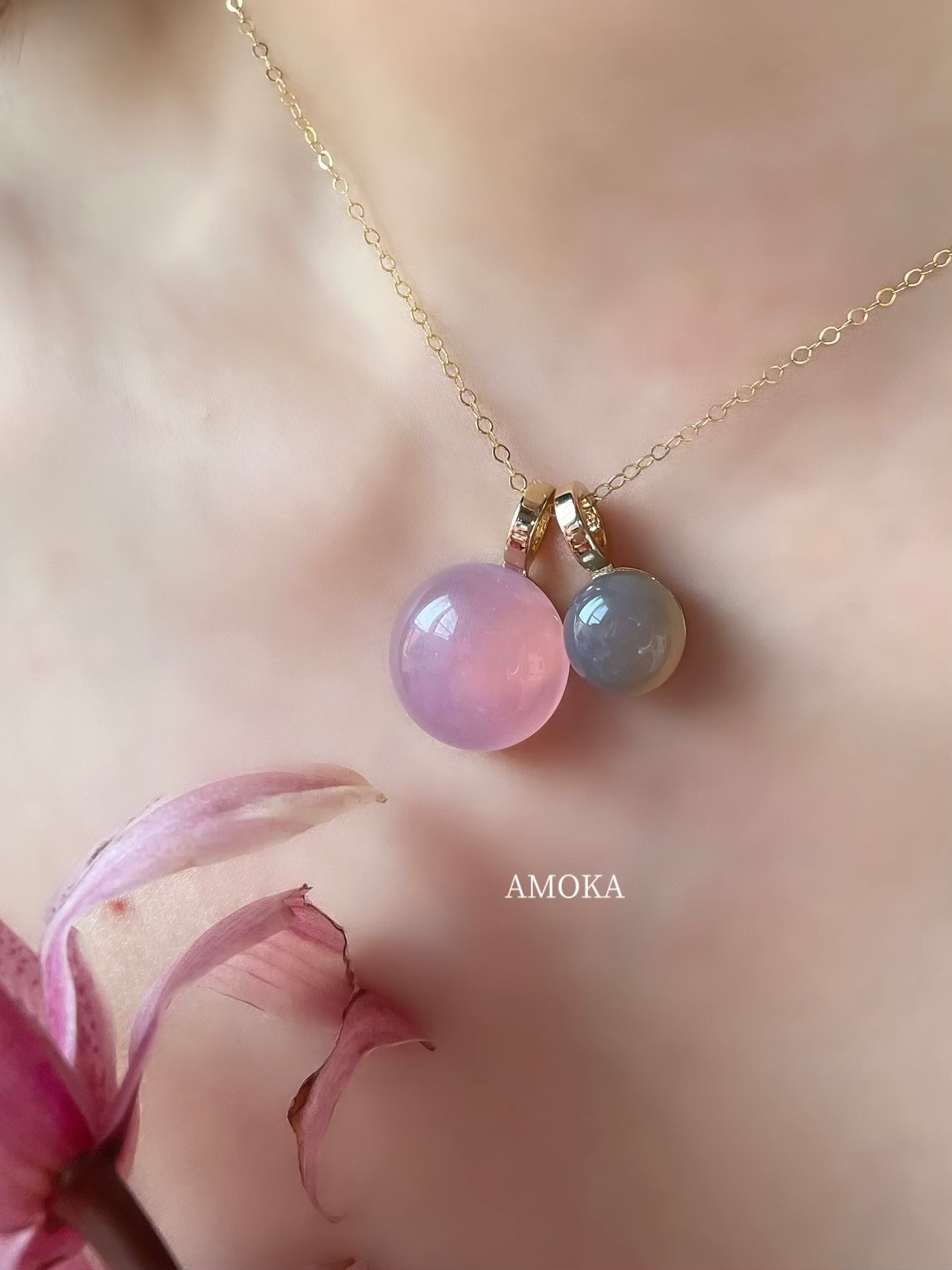 【4点セット】上質と4wayを楽しむネックレス　春色　桜色　ピンク