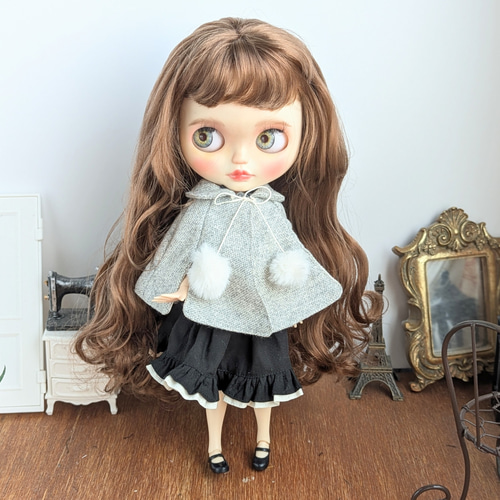 1287※ブライスアウトフィット※1/6ドール※冬服※グレーのウールの