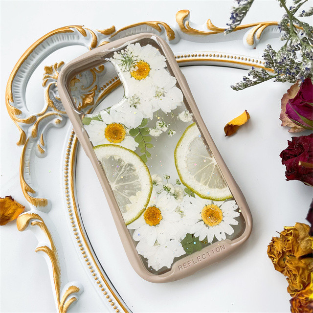 レモン押し花スマホケース*全機種対応*手帳型*iFace風*iPhone16 iPhone16Pro iPhone15