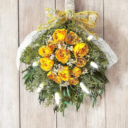 初夏のドライフラワースワッグ＊〜白い薔薇&テールリード〜38 ㎝＊ ホワイトグレー系ドライフラワースワッグ | ドライフラワーと、うつわ