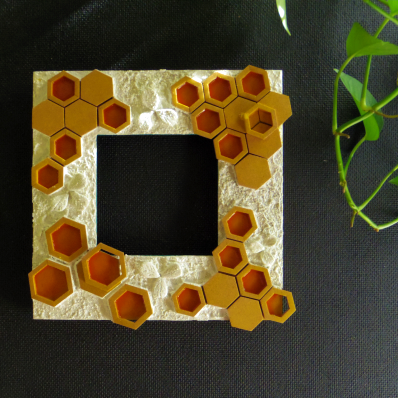 額縁 ＜ぜんぶましかく 10cm角＞ 「no.3 ハニカム」
