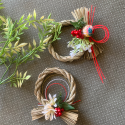 正月お飾り　ミニ　車用　室内　水引　和玉　しめ縄　胡蝶蘭　玄関　アーティフィシャルフラワー　造花　玄関飾り 4枚目の画像