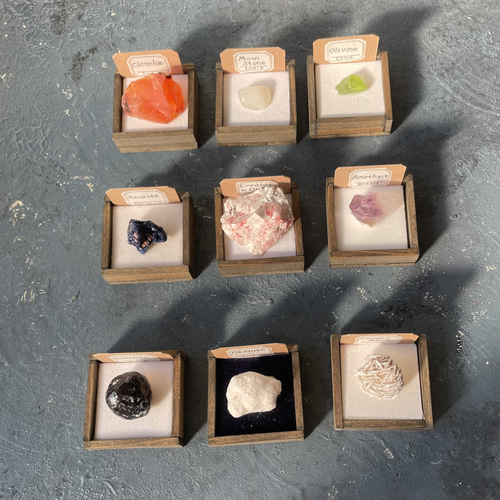 ９種の鉱物の標本箱セット 九種の鉱物セットの標本箱 その他インテリア雑貨 三畳紀雑貨理科