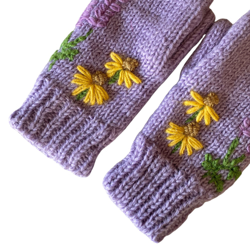 ⑩送料無料♪エスニック ネパール ウール手編み ミトン手袋 ハンド