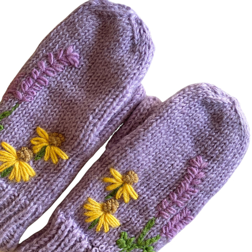 ⑩送料無料♪エスニック ネパール ウール手編み ミトン手袋 ハンド