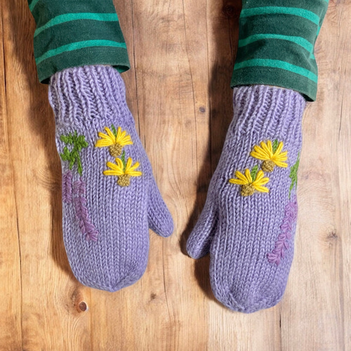 ⑩送料無料♪エスニック ネパール ウール手編み ミトン手袋 ハンド