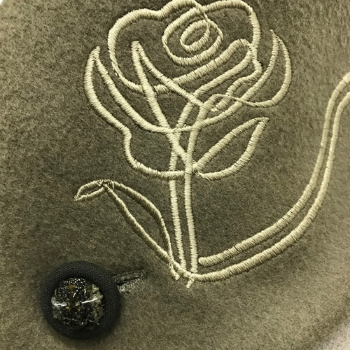 伝統工芸 横振り刺繍 花柄 ビッグ襟 スタンドカラーウールコート