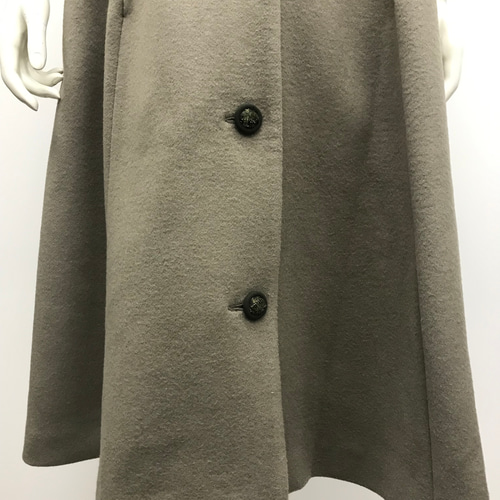 伝統工芸 横振り刺繍 花柄 ビッグ襟 スタンドカラーウールコート