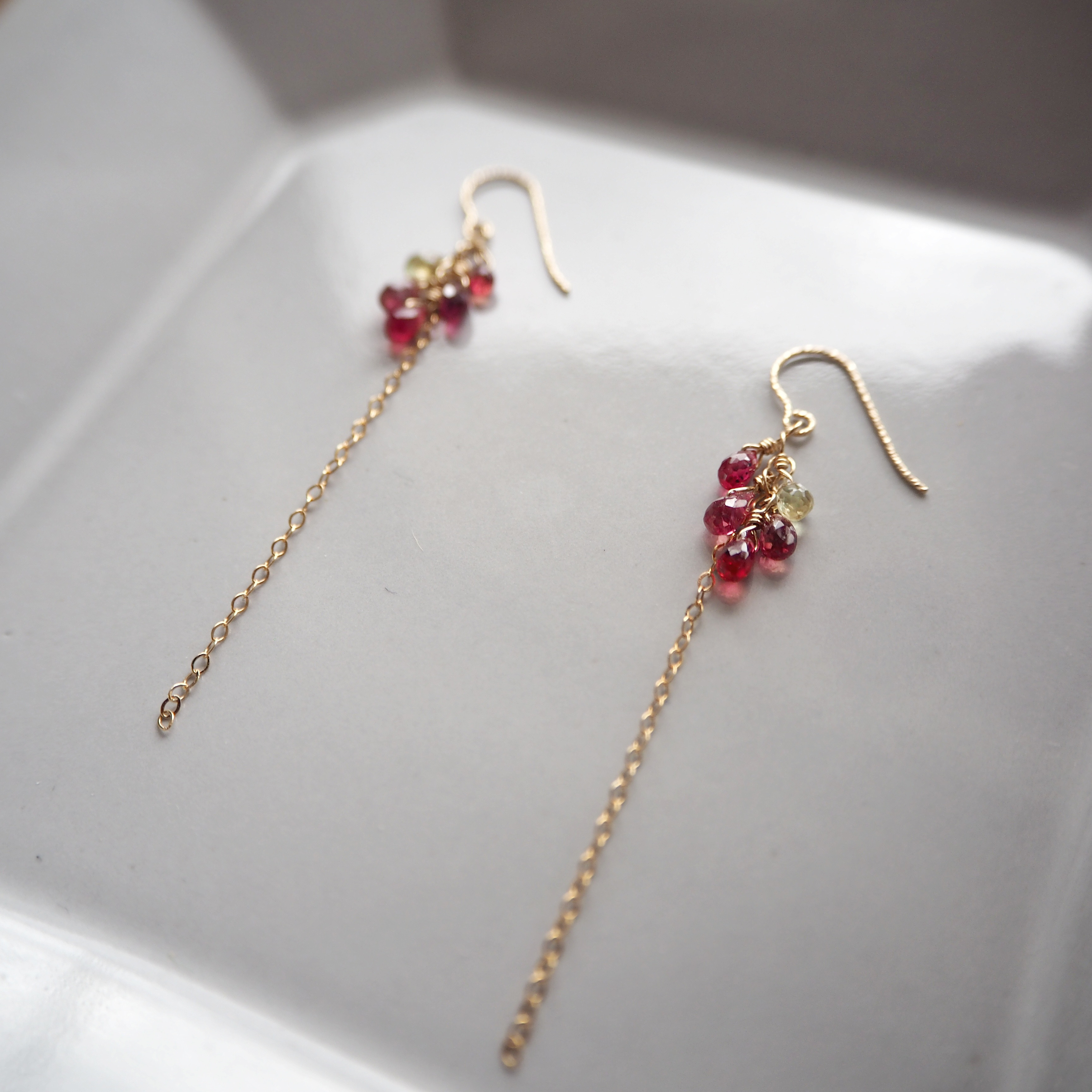 14Kgf×オレンジレッドサファイアのピアス(イヤリング)