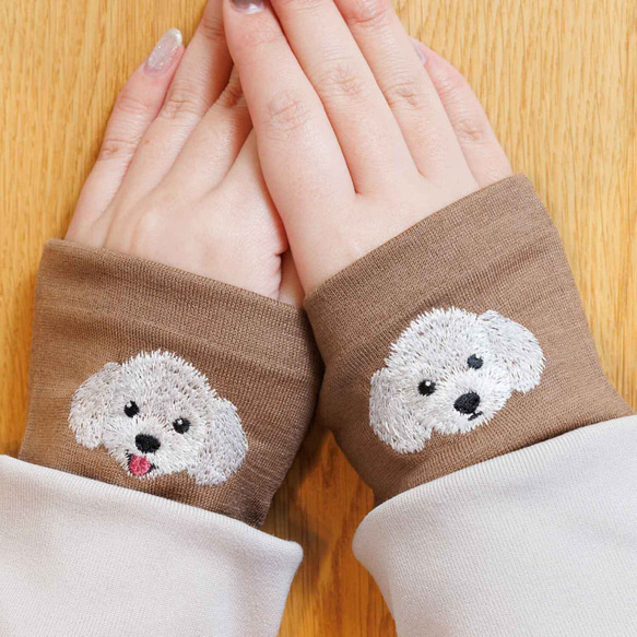 狗狗臂套：白色玩具貴賓犬款 + 4 款限量版顏色，日本製造，100% 羊毛腕巾，禮品 第10張的照片