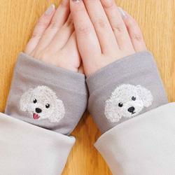 狗狗臂套：白色玩具貴賓犬款 + 4 款限量版顏色，日本製造，100% 羊毛腕巾，禮品 第9張的照片