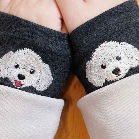 狗狗臂套：白色玩具貴賓犬款 + 4 款限量版顏色，日本製造，100% 羊毛腕巾，禮品 第6張的照片