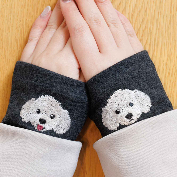 狗狗臂套：白色玩具貴賓犬款 + 4 款限量版顏色，日本製造，100% 羊毛腕巾，禮品 第11張的照片