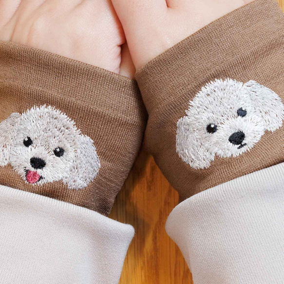 狗狗臂套：白色玩具貴賓犬款 + 4 款限量版顏色，日本製造，100% 羊毛腕巾，禮品 第4張的照片