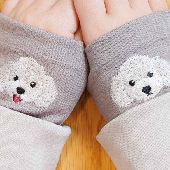 狗狗臂套：白色玩具貴賓犬款 + 4 款限量版顏色，日本製造，100% 羊毛腕巾，禮品 第1張的照片