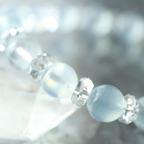 ☆プレミアムブレス☆宝石質☆アクアマリン（ペールブルー）：10ミリ