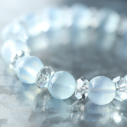 ☆プレミアムブレス☆宝石質☆アクアマリン（ペールブルー）：10ミリ