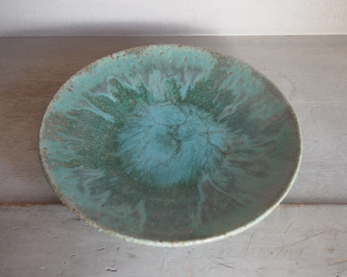 流彩釉皿8寸 緑 大皿 尋臣窯 通販 18629193｜Creema(クリーマ)