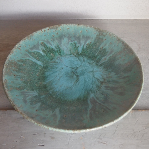 流彩釉皿8寸 緑 大皿 尋臣窯 通販 18629193｜Creema(クリーマ)