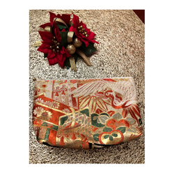 2838豪華刺繍の素敵な帯リメイク タッセル付正絹テーブルランナー