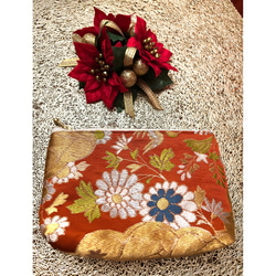 豪華刺繍 花嫁衣裳の丸帯で作った正絹テーブルランナー 1479 テーブル