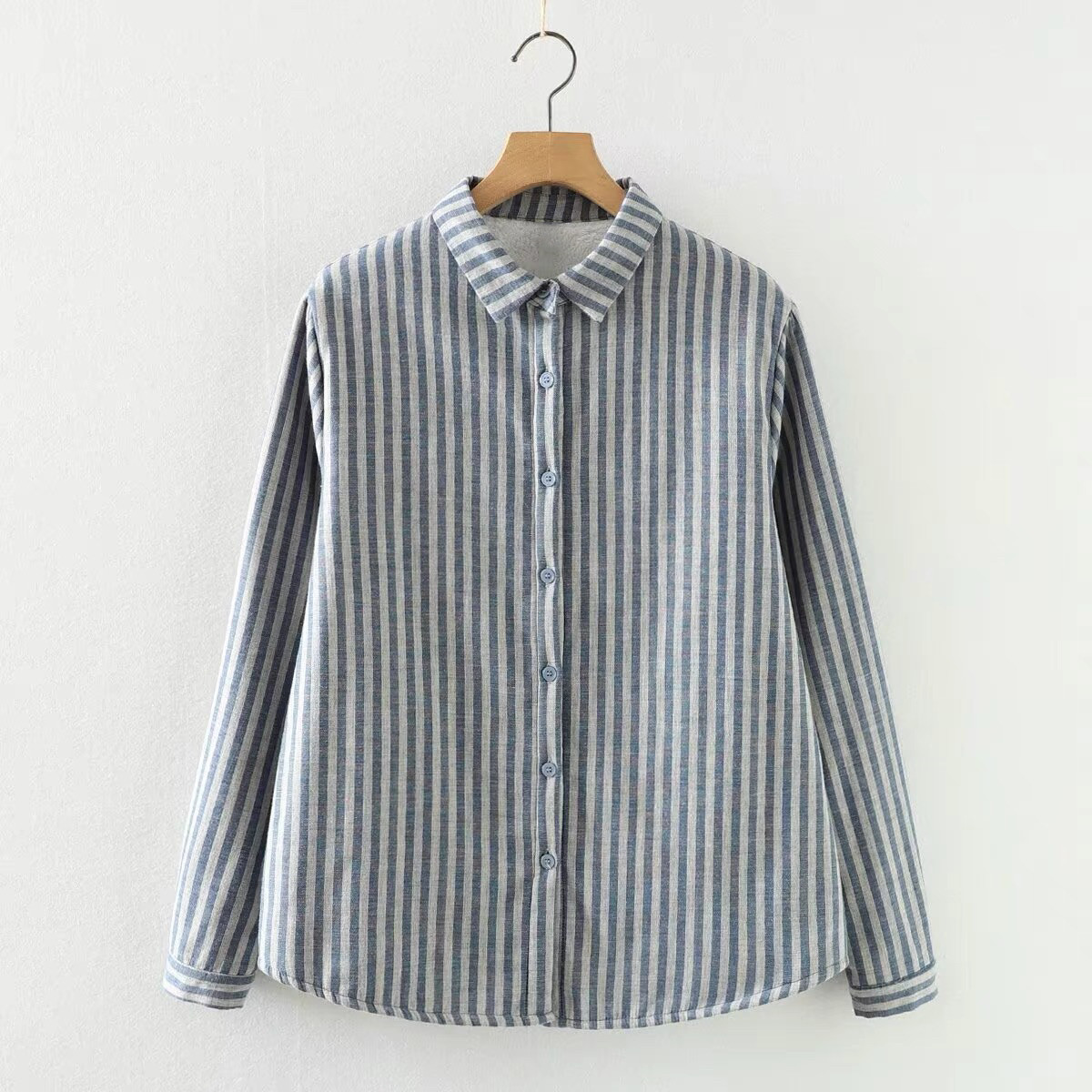 冬、春秋、ブラウス、トップス、コットン、裏起毛