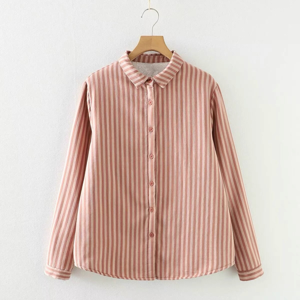 冬、春秋、ブラウス、トップス、コットン、裏起毛