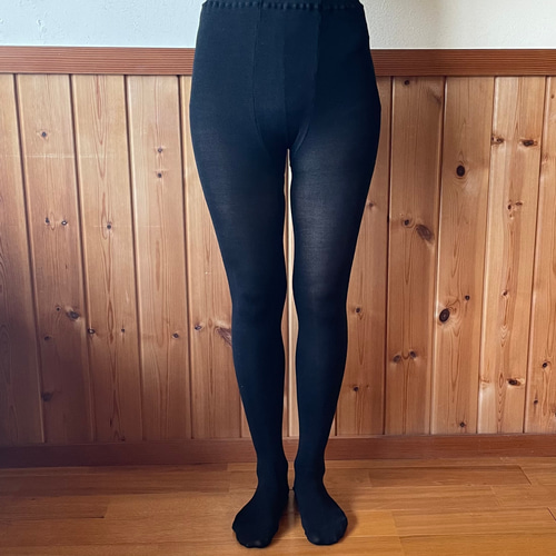 シルクタイツ 肌に当たる面は高級絹100％《ブラック》 締め付け感なく