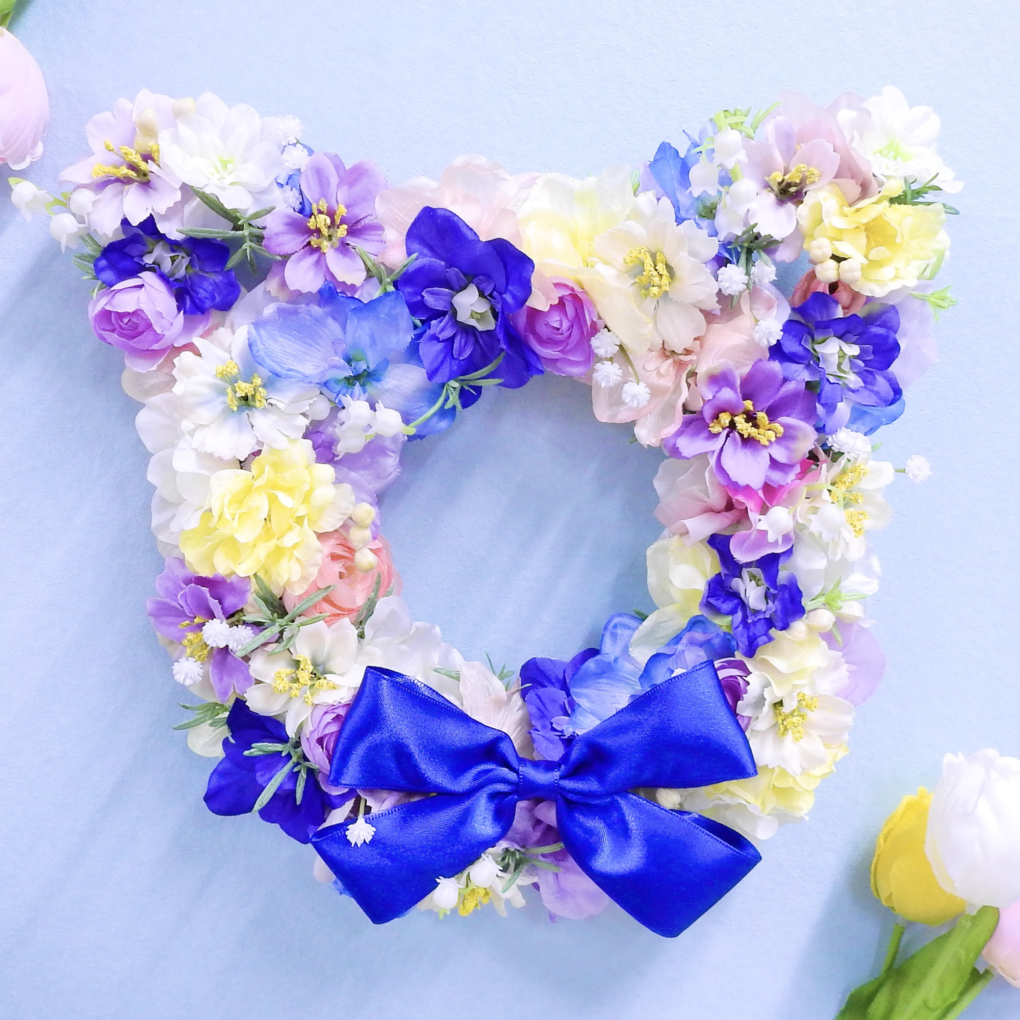 再販＊ネコリース ニャンコリース(ハピネスリース) ＊抗ウイルス光触媒加工付き