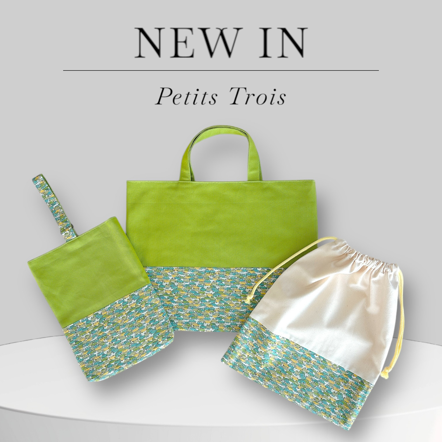 ⭐︎しっかり丈夫⭐︎[入園入学3点セット]男の子通園バッグセット（グラスグリーン×リバティ・カーズ