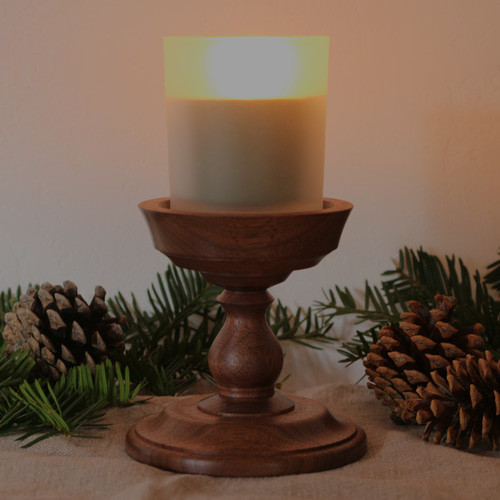 木のキャンドルスタンド（ウォールナット） キャンドル・キャンドル